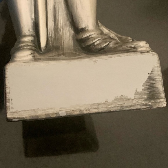 🚩SOLD🚩 Vintage Mid-Century Medieval Guard Knight in Silver Armor Statuette - Picture 10 of 13